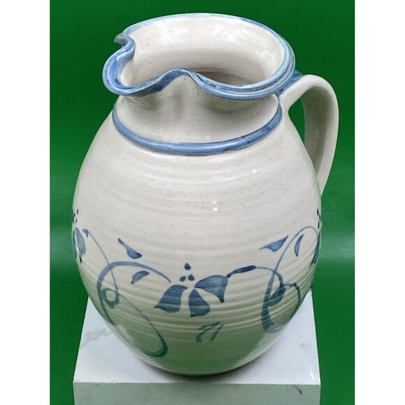 Vintage Custom Pottery Pitcher w/Unique Flip Bottom Handle Artist Signed Erin 98 - Picture 2 of 12